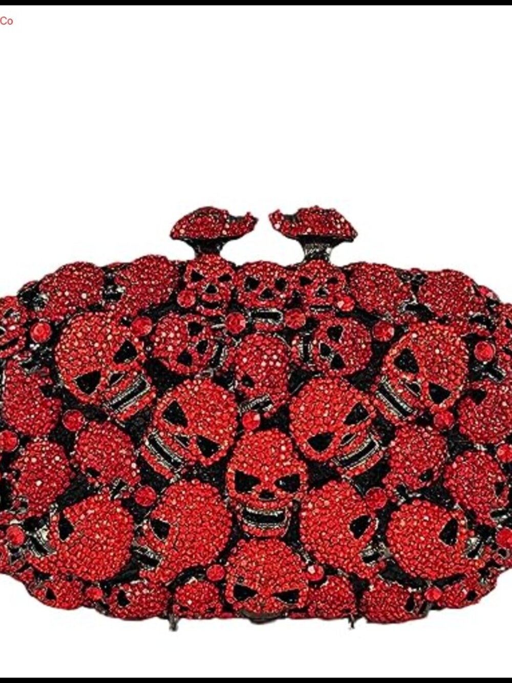 Skull Crystal Clutch Purse Rhinestone Evening Bag Faux Leather